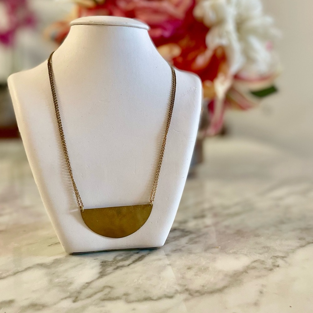 Gold Half-Moon Pendant Necklace